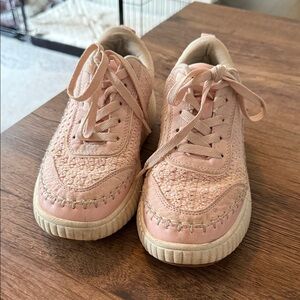 Pink Lace-Up Sneakers